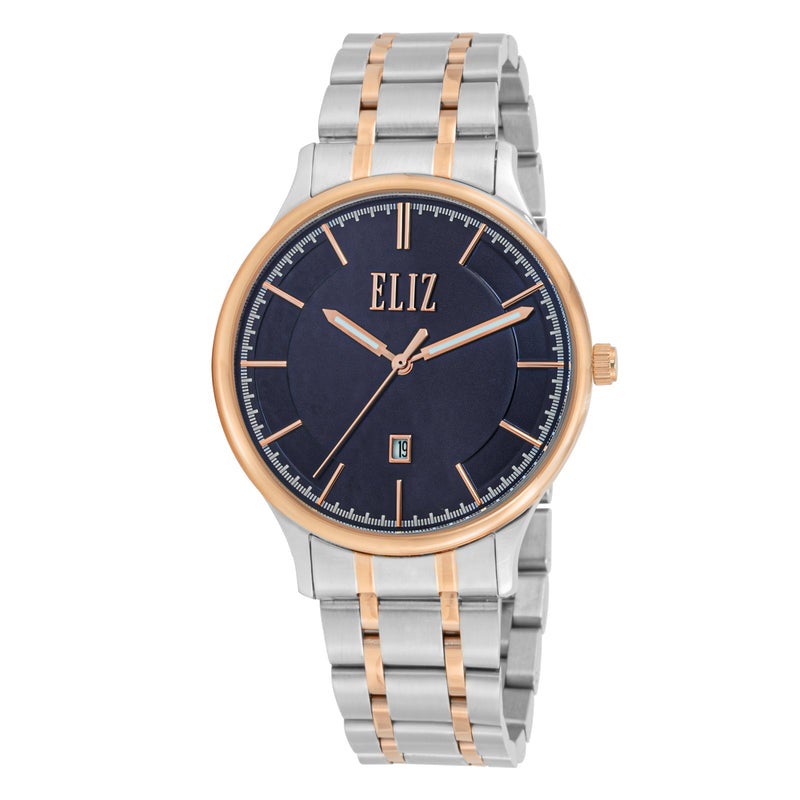 ELIZ ES8809G2UBU SS Case & Band Date Men's Watch
