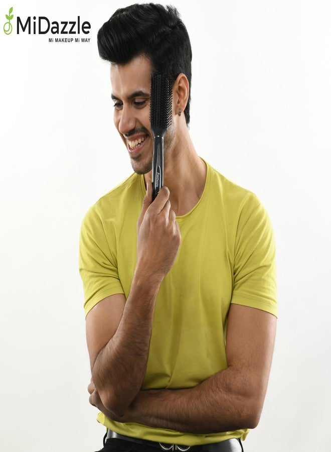 Omidazzle Midazzle Cushioned & Flat Hair Brush For Men & Women - Pack Of 2 - Image 3