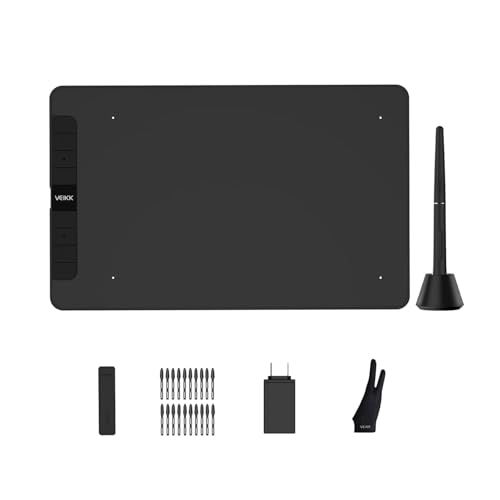 VEIKK VK1060 Drawing Tablet, 10 x 6" /25.4 x15.2cm Graphics Pen Tablet with 8 Shortcut Keys, 8192 Levels Battery Free Pen Supports Tilt Function, Work for Digital Art Drawing, Animation, Design, Black - Image 1