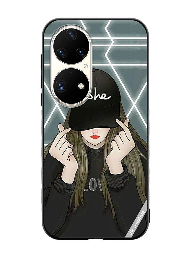 VR CREATIVE - Protective Case Cover For Huawei P50 Pro She On Cap Design Multicolour - Image 1
