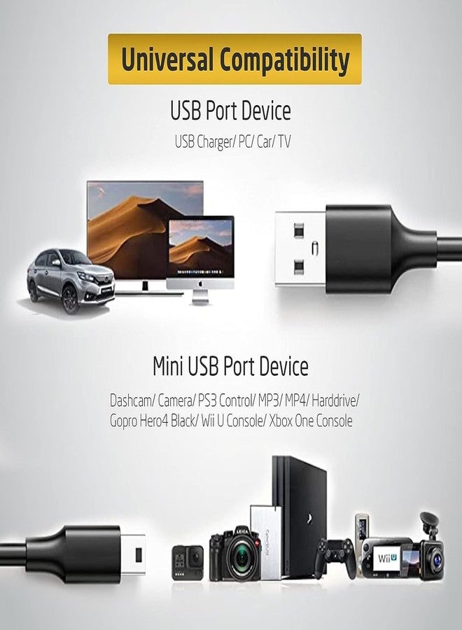 BRENDAZ كابل USB ميني BRENDAZ بطول 15 قدم، كابل شحن ونقل بيانات USB ميني متين متوافق مع GoPro HERO4 Hero 3+، Garmin GPS، TI-84 Plus، TI84 آلة حاسبة، كاميرا داش، كاميرا DSLR، ميكروفون USB. - Image 5