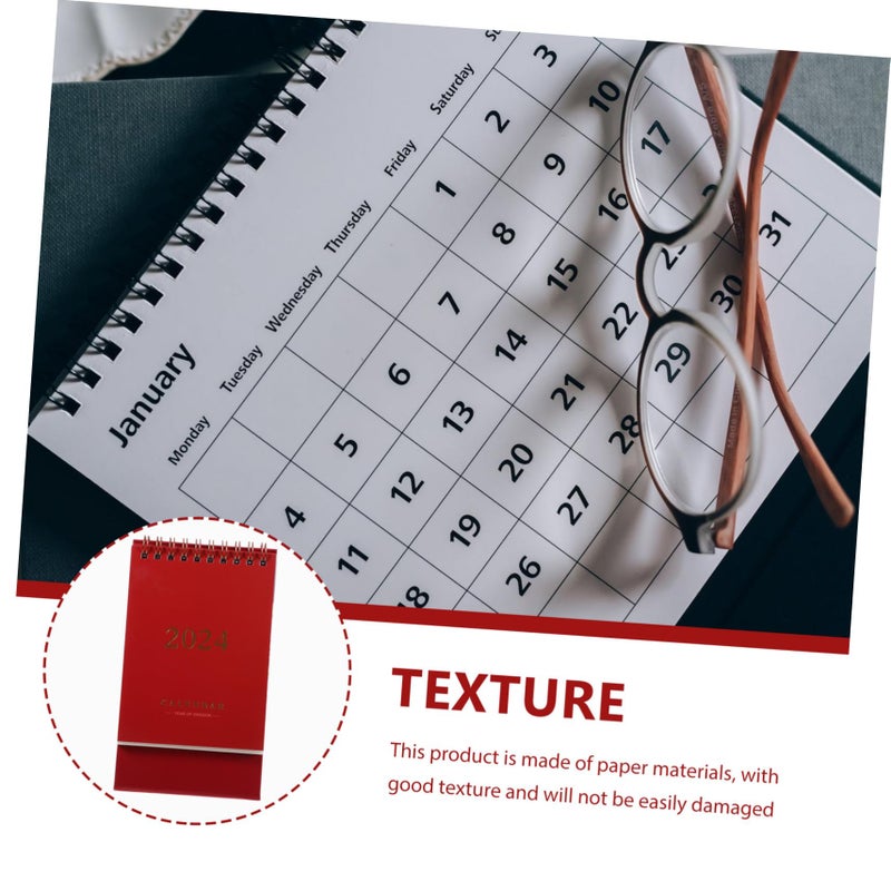 2024 Mini Retro Desk Calendar Bright Design Standing Office Student Appointment - Image 5