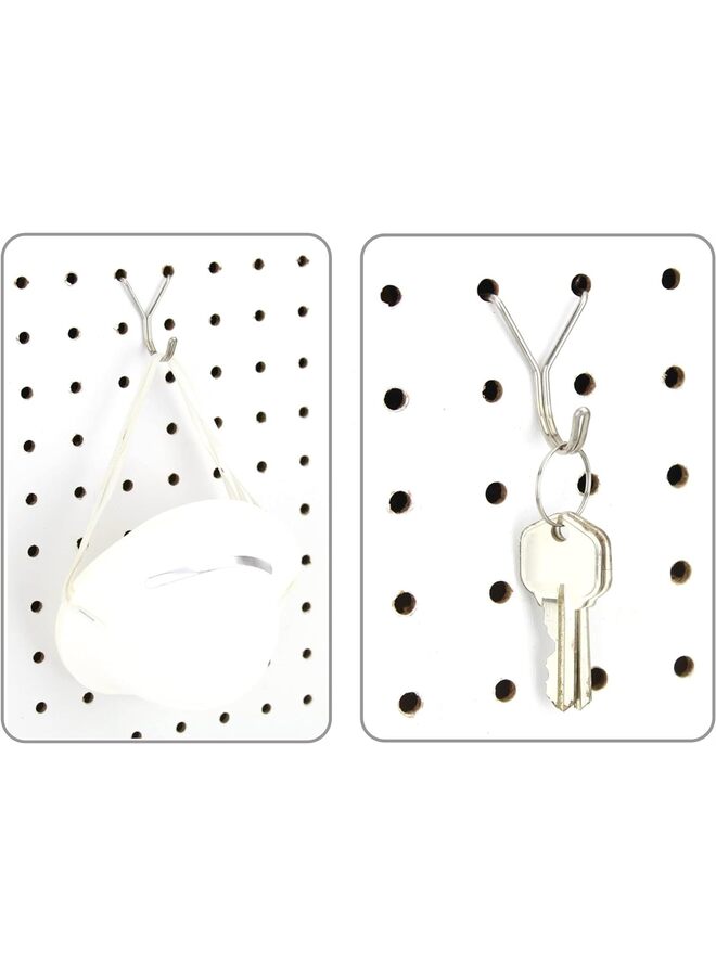 50pcs Stainless Steel Pegboard Hooks 50-Pack 1in J-Hook - Will Not Fall Out - Fits Any Peg Board - Multipurpose - Organize Necklaces, Jewelry, Retail Items, Keys, Craft or Supplies - Image 2