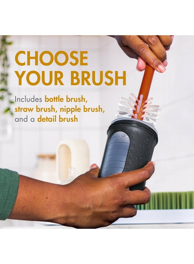 BOON فرش تنظيف زجاجات الأطفال من بون مود - تشمل فرشاة تنظيف الزجاجات، فرشاة تنظيف القش، فرشاة الحلمة وفرشاة التفاصيل لزجاجات الأطفال - مجموعة تنظيف زجاجات الأطفال والقش - ديكو - 4 قطع - Image 4