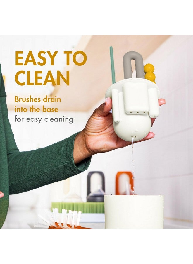 BOON فرش تنظيف زجاجات الأطفال من بون مود - تشمل فرشاة تنظيف الزجاجات، فرشاة تنظيف القش، فرشاة الحلمة وفرشاة التفاصيل لزجاجات الأطفال - مجموعة تنظيف زجاجات الأطفال والقش - ديكو - 4 قطع - Image 3