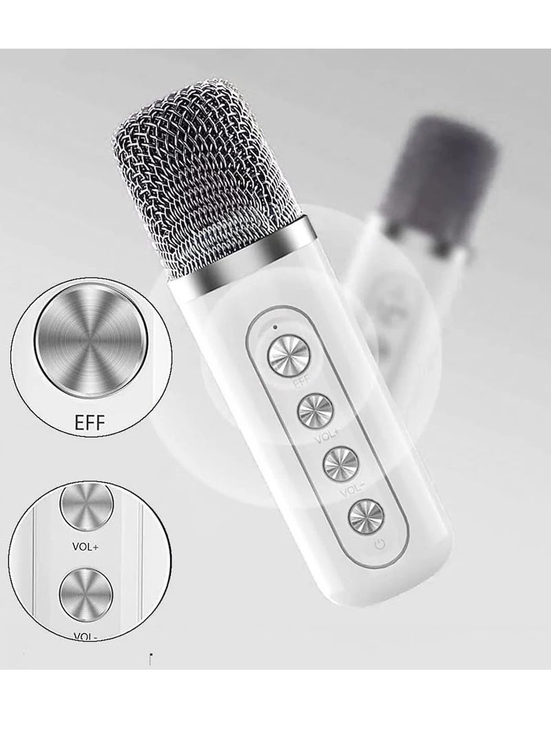 SU.YOSD - YS-219 Karaoke Machine with 2 Wireless Microphones Portable Speaker White - Image 1