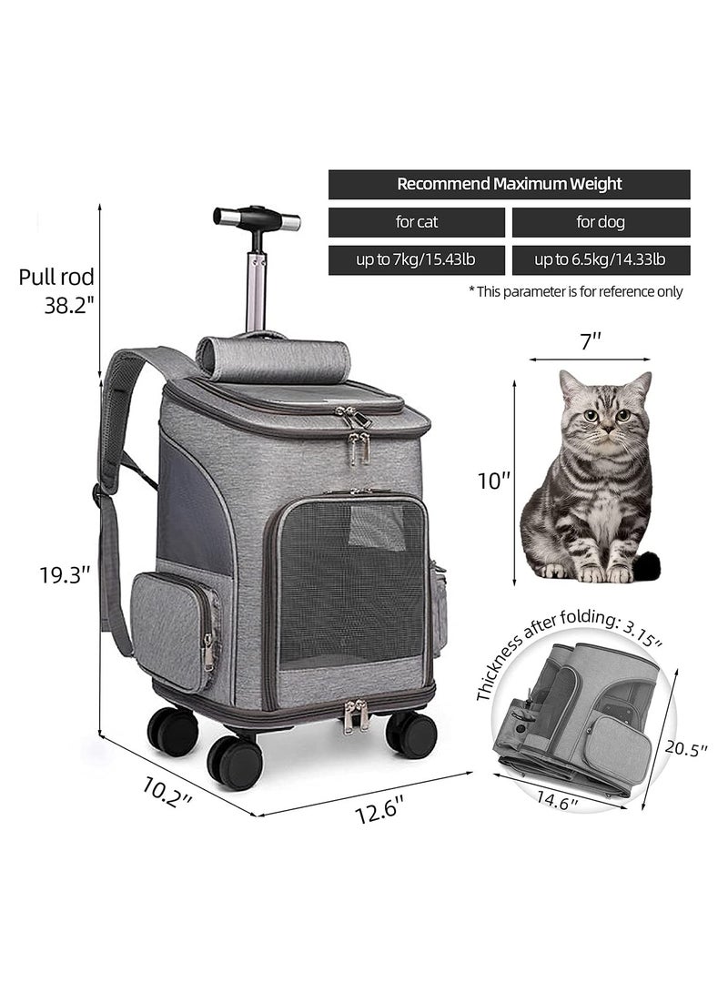 LIMOS Expandable Pet Carrier Backpack for Small Dogs & Cats Foldable Breathable Wheeled Pet Travel Backpack with 3 Carrying Modes & Storage Pockets  - Image 2