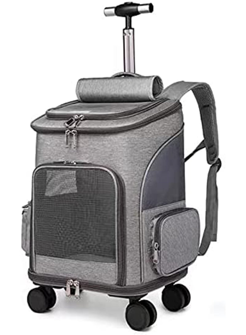 LIMOS Expandable Pet Carrier Backpack for Small Dogs & Cats Foldable Breathable Wheeled Pet Travel Backpack with 3 Carrying Modes & Storage Pockets  - Image 1