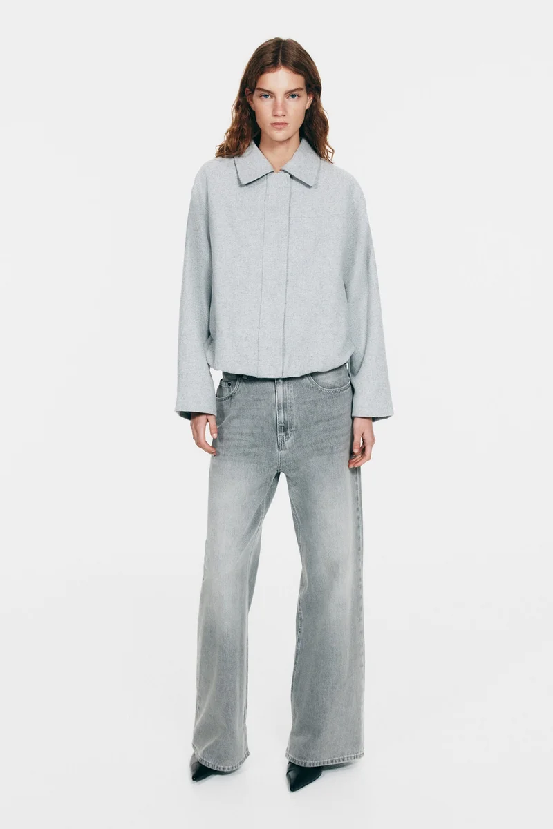 اتش اند ام جاكيت بومبر بياقة