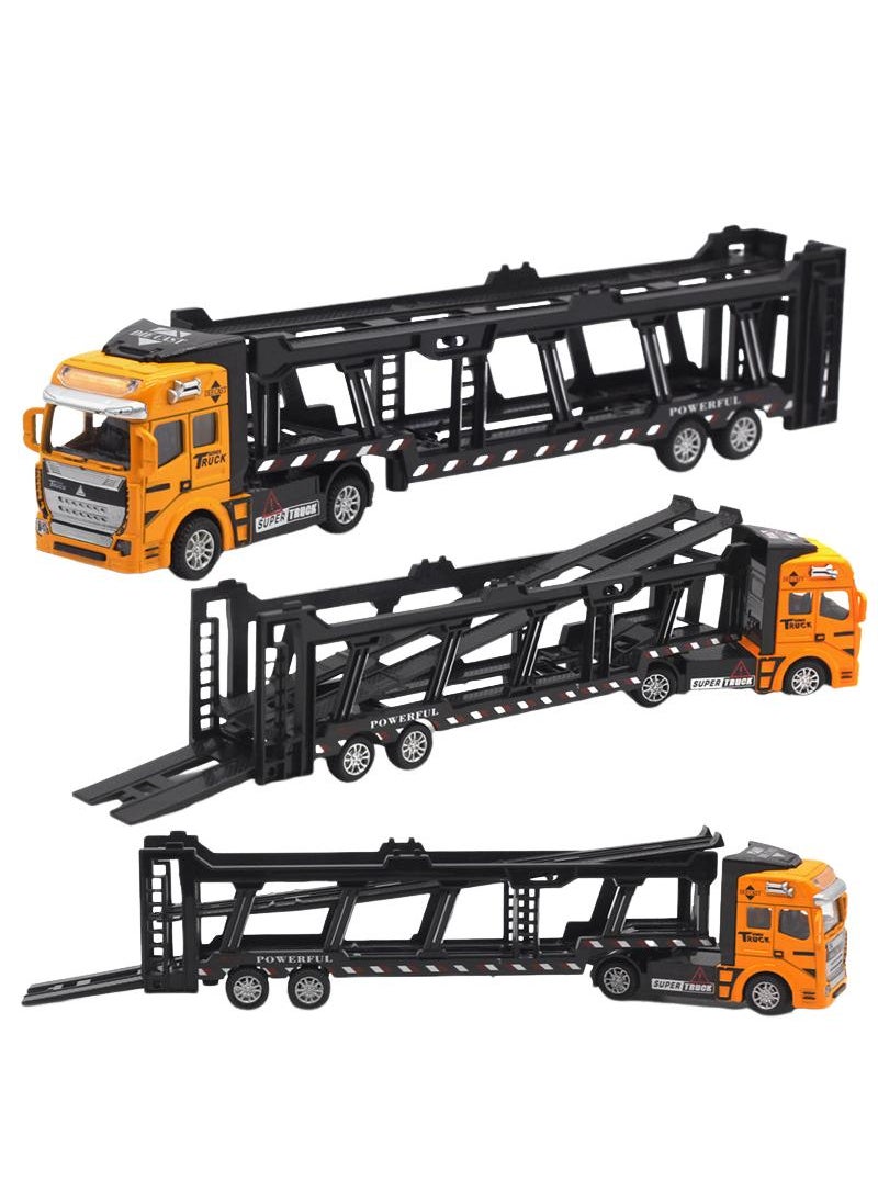 1 Pcs Alloy Transporter Model Pull Back Toy Truck Yellow/Black  - Image 1