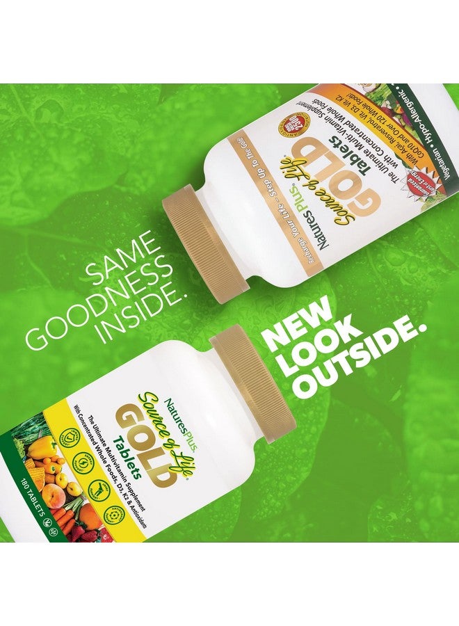 Natures Plus Source of Life Gold Multivitamin - 180 Tablets - with Vitamins D3 & B12 - Blood, Bone & Immune Support - Vegetarian & Gluten Free - 60 Servings - Image 2