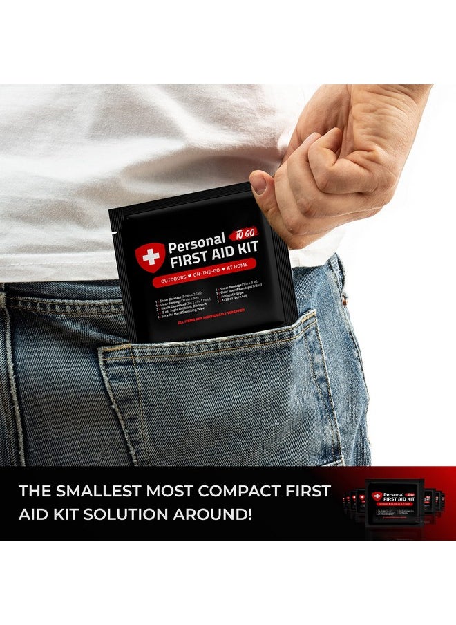 pH Advantage Portable Travel Size First Aid Kit 10 Pack | Perfect For Home, Office, Car, School, Business, Travel, Hiking, Hunting, And Outdoors | Individually Wrapped First Aid Products (Black)  - Image 5