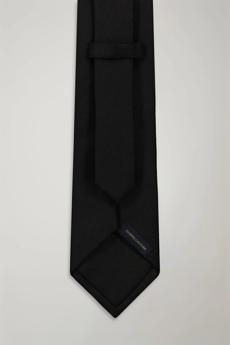 Doppelganger Men's tie solid color bamboo - Black