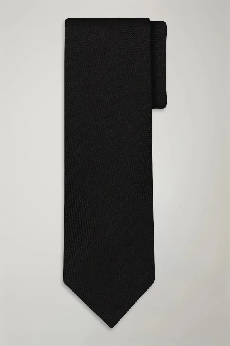 Doppelganger Men's tie solid color bamboo - Black
