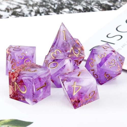 Haxtec DND Dice Set Sharp Edge Resin Dice Set with Dice Case D and D Dice Polyhedral DD Dice Set Compatible with Dungeons and Dragons TTRPGs DND Gift - Image 5