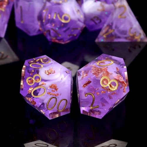 Haxtec DND Dice Set Sharp Edge Resin Dice Set with Dice Case D and D Dice Polyhedral DD Dice Set Compatible with Dungeons and Dragons TTRPGs DND Gift - Image 1