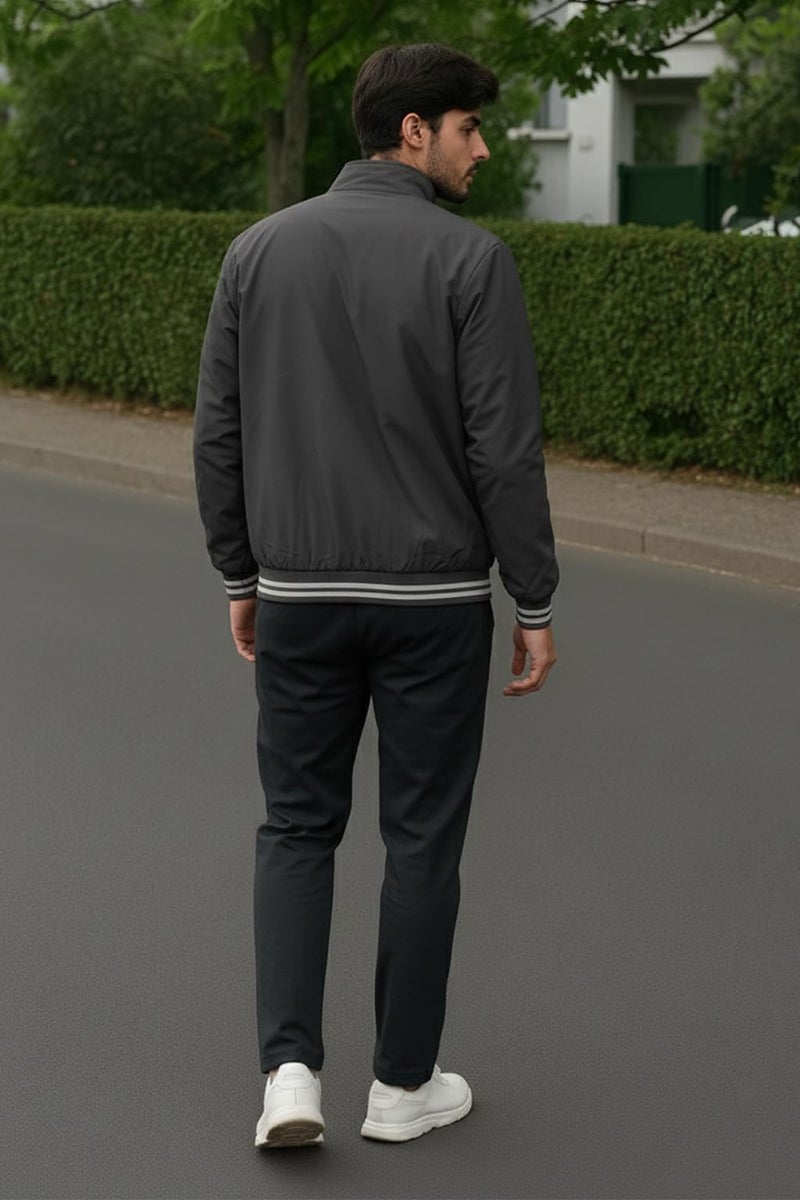 FTX Men Solid Full Sleeve Grey Color Regular Fit Windcheater Casual Jacket - Image 2