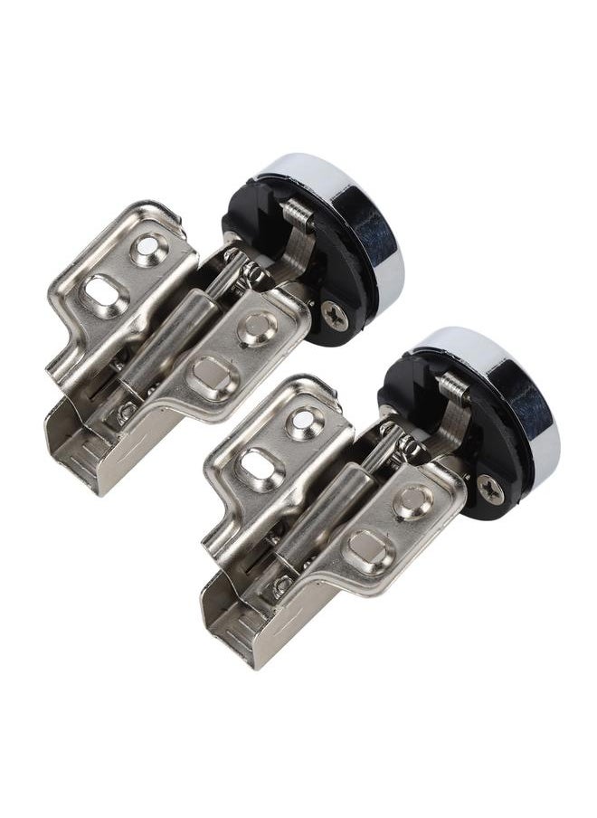 Thoraya 2Set Stainless Steel 201 Cabinet Glass Door Hinge 35 Cup Glass Door Damping Buffer Hinge Large Bend Insert  - Image 2