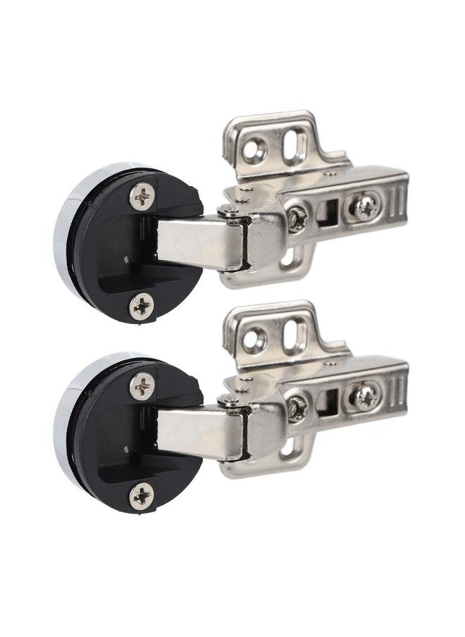 Thoraya 2Set Stainless Steel 201 Cabinet Glass Door Hinge 35 Cup Glass Door Damping Buffer Hinge Large Bend Insert  - Image 5