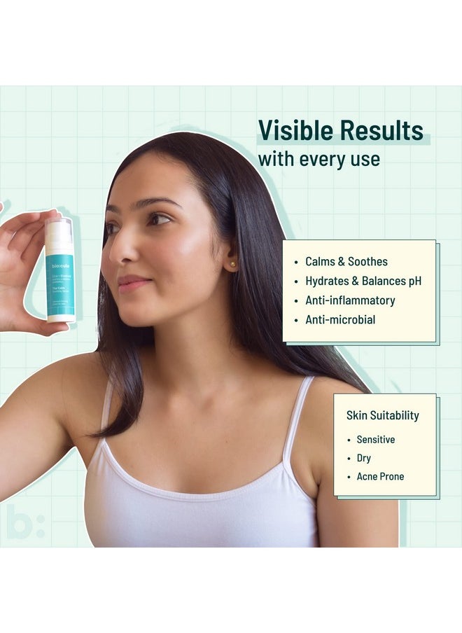 Biocule The Calm Soothing Serum Cica & Bisabolol For Skin Soothing & Calming Enriched With Aloe Vera Cucumber & Green Tea Face Serum To Reduce Skin Inflammation & Redness Sensitive Skin 30Ml  - Image 4