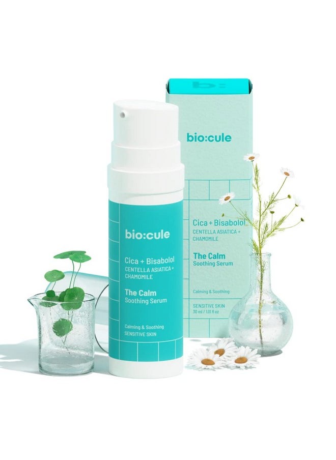 Biocule The Calm Soothing Serum Cica & Bisabolol For Skin Soothing & Calming Enriched With Aloe Vera Cucumber & Green Tea Face Serum To Reduce Skin Inflammation & Redness Sensitive Skin 30Ml  - Image 1