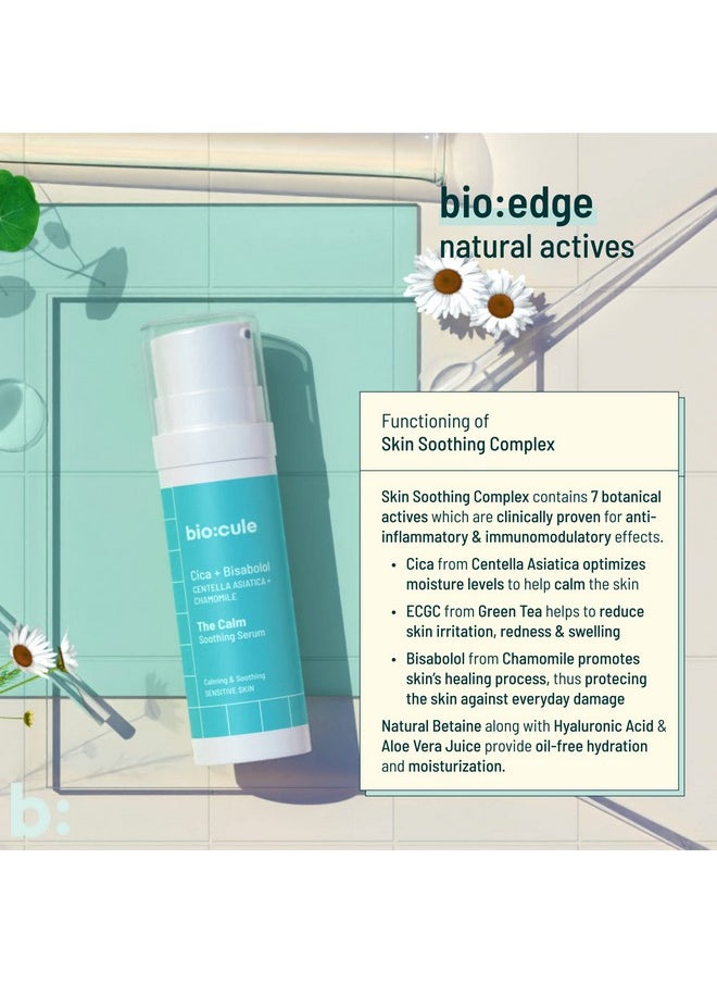 Biocule The Calm Soothing Serum Cica & Bisabolol For Skin Soothing & Calming Enriched With Aloe Vera Cucumber & Green Tea Face Serum To Reduce Skin Inflammation & Redness Sensitive Skin 30Ml  - Image 5