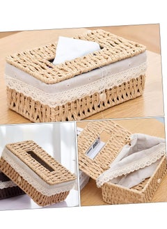 Cozy Nest Woven Tissue Box Cover, Eco-Friendly, Organizer with Minimalist Design, Perfect for Living Room, Bathroom, Kitchen, Home, Office & Car Decor Brown  - Image 5