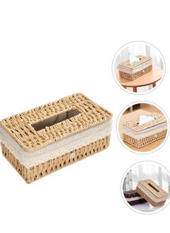 Cozy Nest Woven Tissue Box Cover, Eco-Friendly, Organizer with Minimalist Design, Perfect for Living Room, Bathroom, Kitchen, Home, Office & Car Decor Brown  - Image 2
