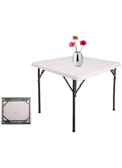 Folding Square Picnic Table Camping Trip White