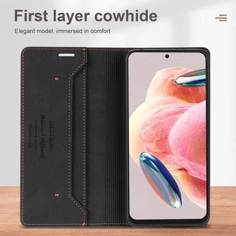 Wine Red Protective Faux Leather Case For Xiaomi Redmi Note 13 Pro Plus 5G - Image 2