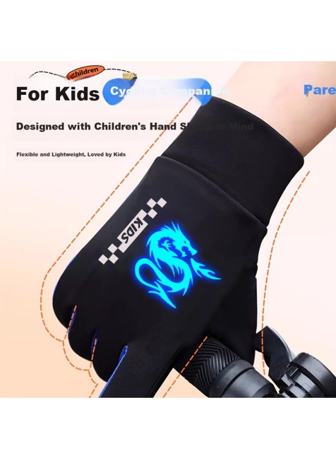 Ousen Children's Cycling Gloves Night Light Men Winter Warmth Cold Protection Boys Students Outdoor Windproof Splash-proof Touch Screen Anti-slip - Image 4
