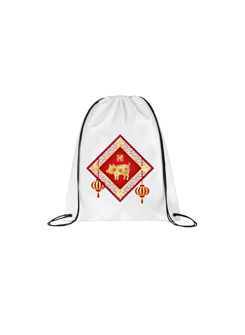 PRINTSHOP4ME Chinese Zodiac Symbols Drawstring Bags For Men And Women-Durable Sports Backpack For Kids,Great For School And College,Everyday Use,Lightweight With Printed - Image 1
