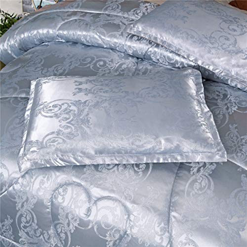Raytrue-X Grey Queen Size Comforter Sets All Season Silver Bedding Lightweight Comforter for Queen Bed Silk Quilt Microfiber Comforter Set Blanket Matching 2 Pillow Shams (Full/Queen, 88x88 inches) - Image 5