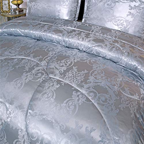 Raytrue-X Grey Queen Size Comforter Sets All Season Silver Bedding Lightweight Comforter for Queen Bed Silk Quilt Microfiber Comforter Set Blanket Matching 2 Pillow Shams (Full/Queen, 88x88 inches) - Image 3