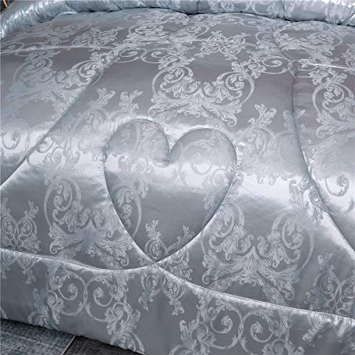 Raytrue-X Grey Queen Size Comforter Sets All Season Silver Bedding Lightweight Comforter for Queen Bed Silk Quilt Microfiber Comforter Set Blanket Matching 2 Pillow Shams (Full/Queen, 88x88 inches) - Image 2