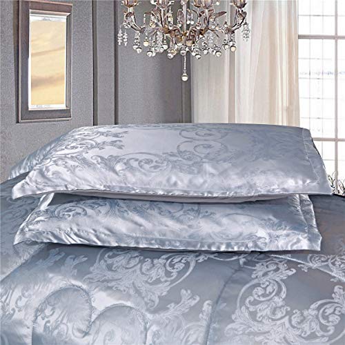 Raytrue-X Grey Queen Size Comforter Sets All Season Silver Bedding Lightweight Comforter for Queen Bed Silk Quilt Microfiber Comforter Set Blanket Matching 2 Pillow Shams (Full/Queen, 88x88 inches) - Image 4