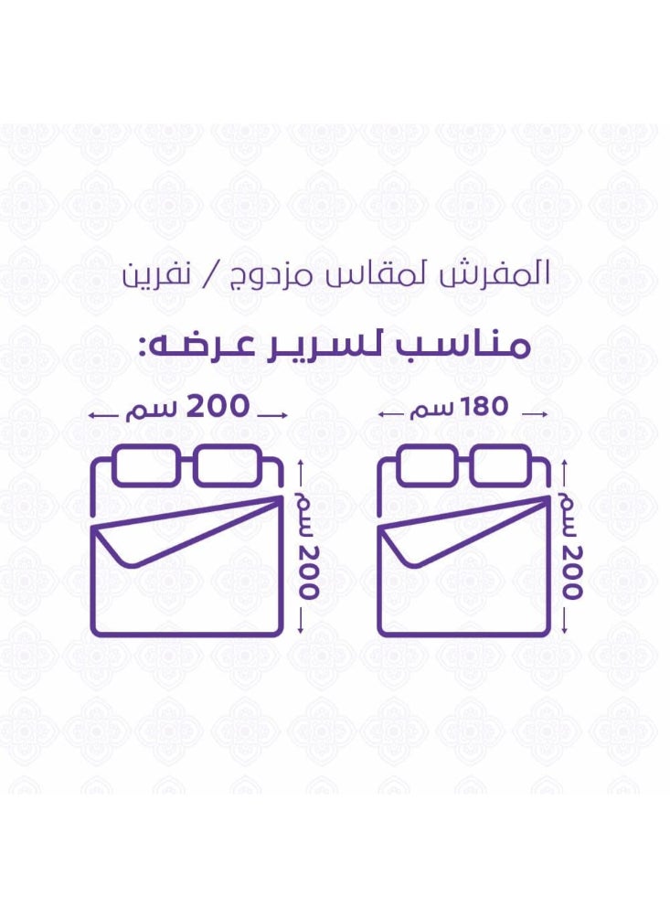 ميلين مفرش سرير نفرين صيفي جاكار 7 قطع مزين بالدانتيل - يناسب سرير 200*200- بلوفي - أبيض  - Image 2