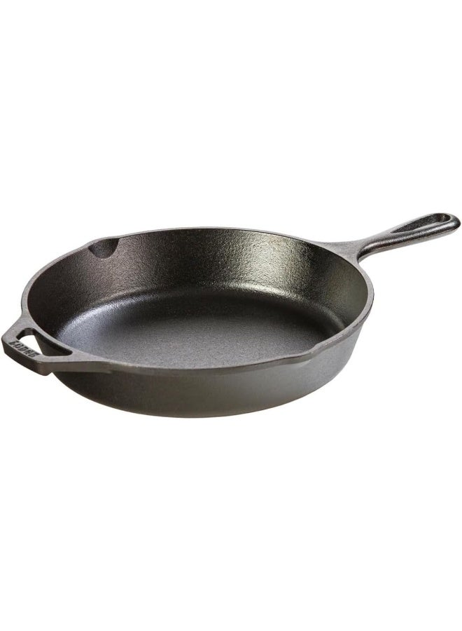 Lodge مقلاة لودج من الحديد الزهر مسبقة التتبيل، سوداء، 10.25 بوصة، دائرية، من الحديد الزهر - Image 1