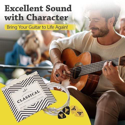 Belfort Classical Guitar Strings Nylon - Classical Nylon Strings Coated in Silver - 6 Guitar String Set + Extra 1E - Cuerdas para guitarra acustica - Cuerdas de guitarra acustica - Image 2
