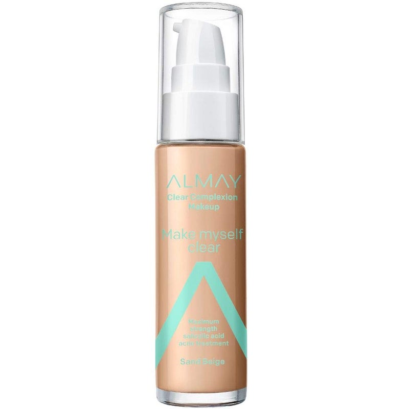 Almay Clear Complexion Makeup Hypoallergenic Cruelty Free Fragrance Free Dermatologist Tested Foundation Sand Beige 1oz
