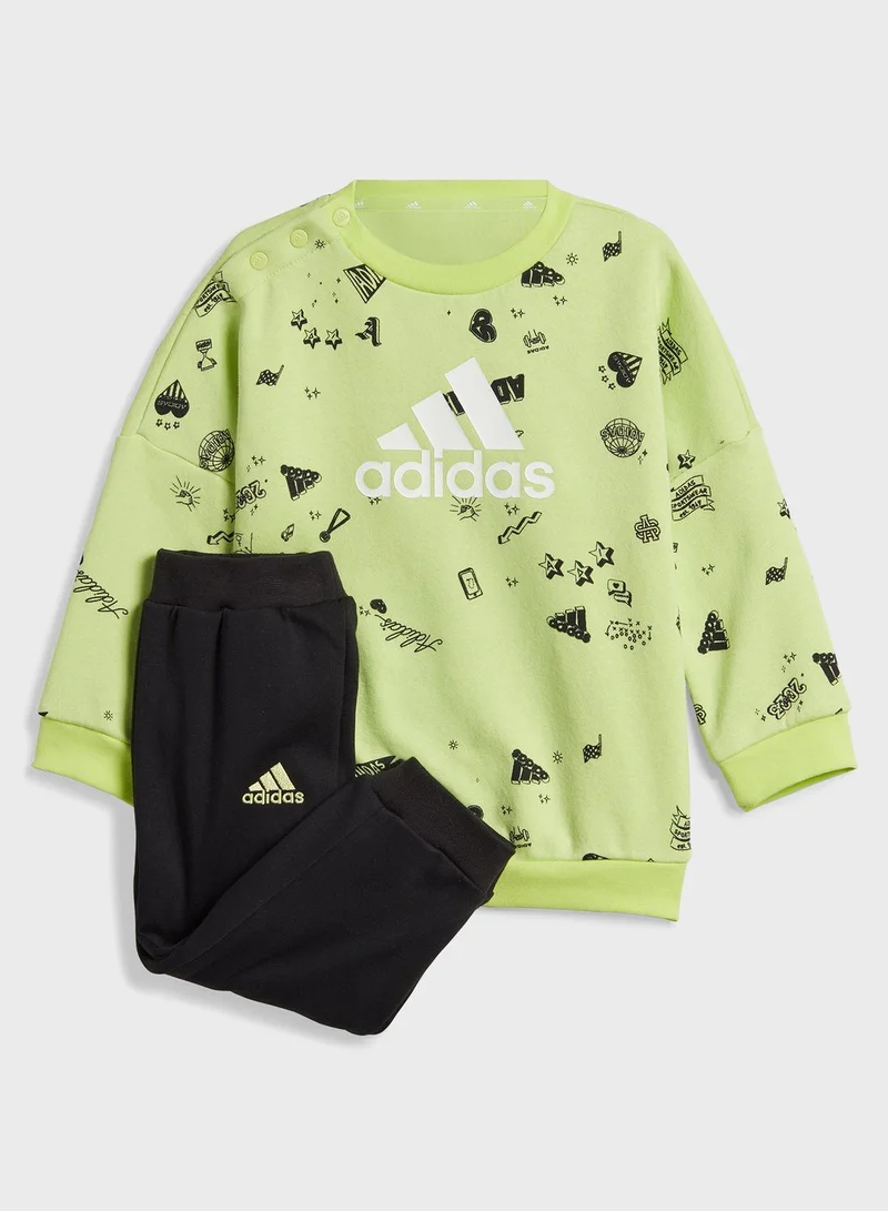 Adidas Brand Love Crew Sweatshirt Set Kids