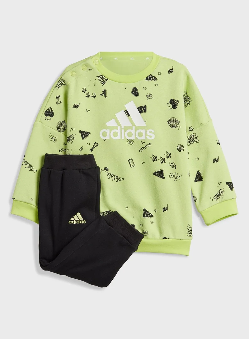 Adidas Brand Love Crew Sweatshirt Set Kids