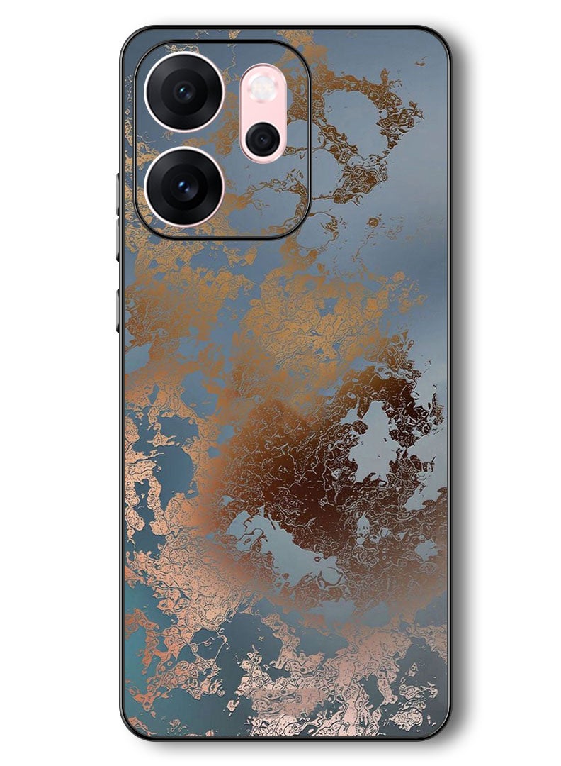 Theodor Case Compatible with Oppo Reno 14 F 6.57 Inch Protection Shockproof Bumper Cover Golden Grey Design - Image 1