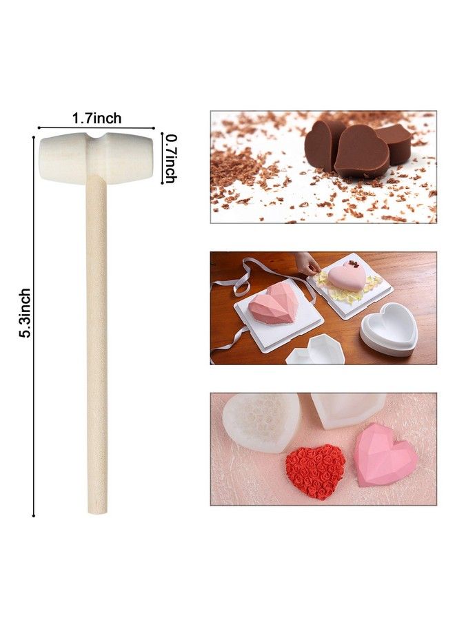 Mihey 24 Pieces Mini Wooden Hammers Mallets Gavel Toy For Kids Cute Breakable Heart Hammers For Chocolate - Image 3