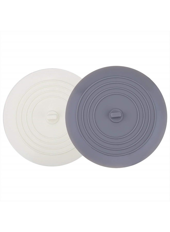 V-TOP Tub Stopper 2 Pack, 6 inches Large Silicone Drain Plug Hair Stopper Flat Suction Cover for Kitchen Bathroom Accessories and Laundry - Image 1