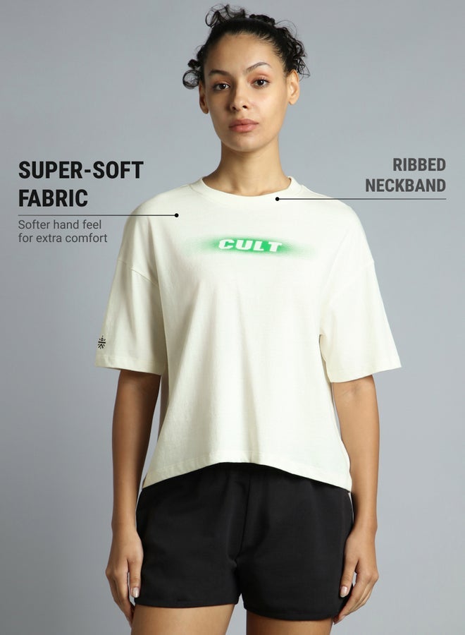 Cult Women Off White Branding Cropped T-Shirt - Image 4