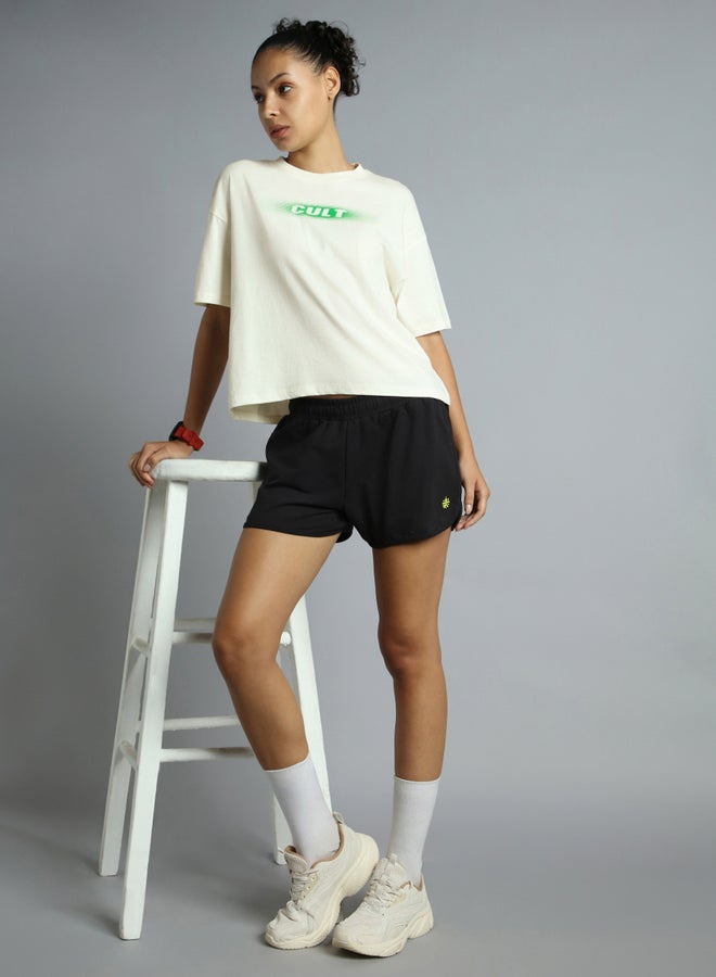 Cult Women Off White Branding Cropped T-Shirt - Image 3