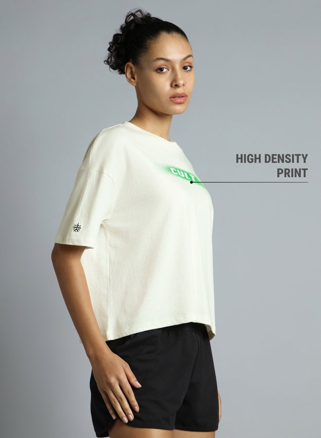 Cult Women Off White Branding Cropped T-Shirt - Image 5