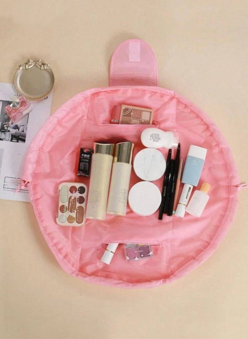 Shein Pink Retractable Cosmetic Organizer Bag for Personal Travel Use Portable Storage Bag - Image 4