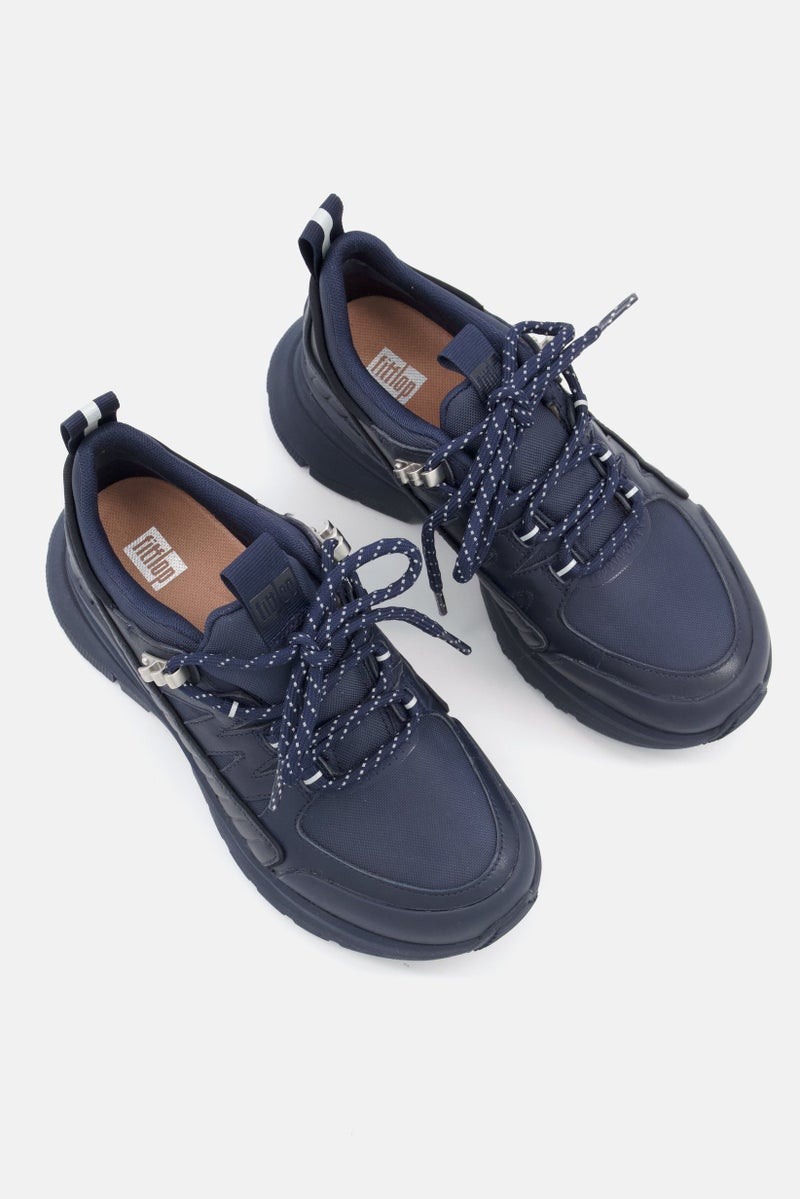 FitFlop أحذية تدريب جلدية نسائية نيو-دي-هايكير، مزودة بأربطة، خارجية، لون أزرق بحري - Image 3